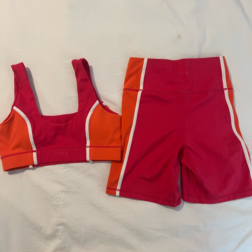 LSKD Women's Red-Pink Sports Bra by - Picture 5 of 8